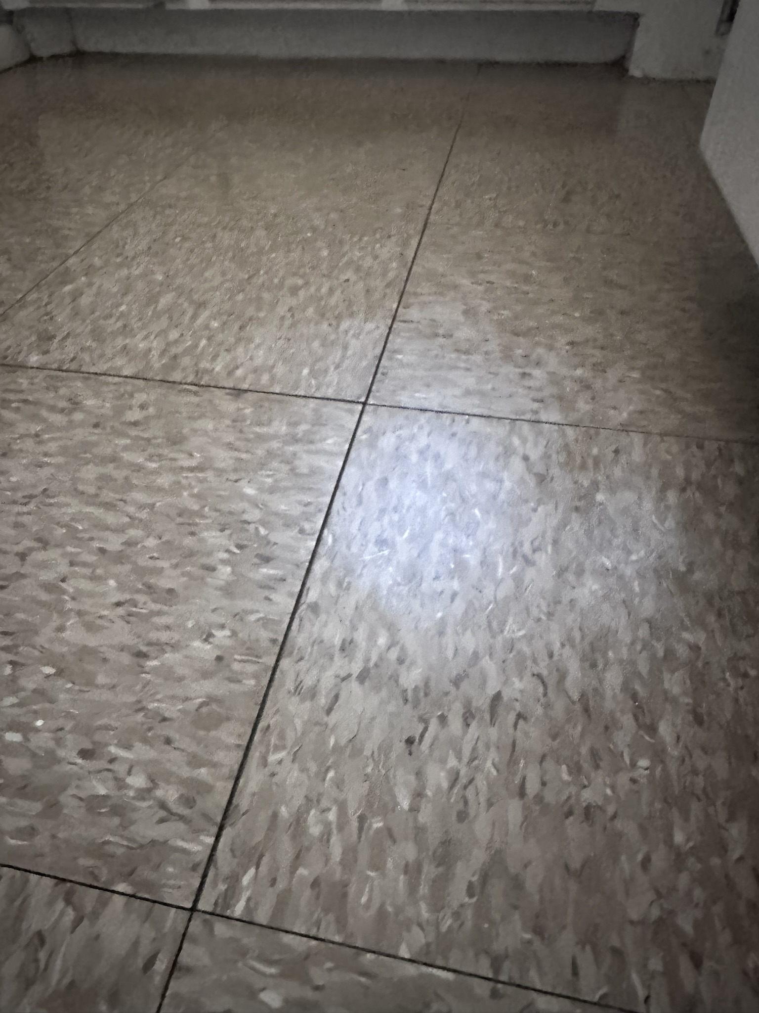 VCT floor after strip and wax close-up