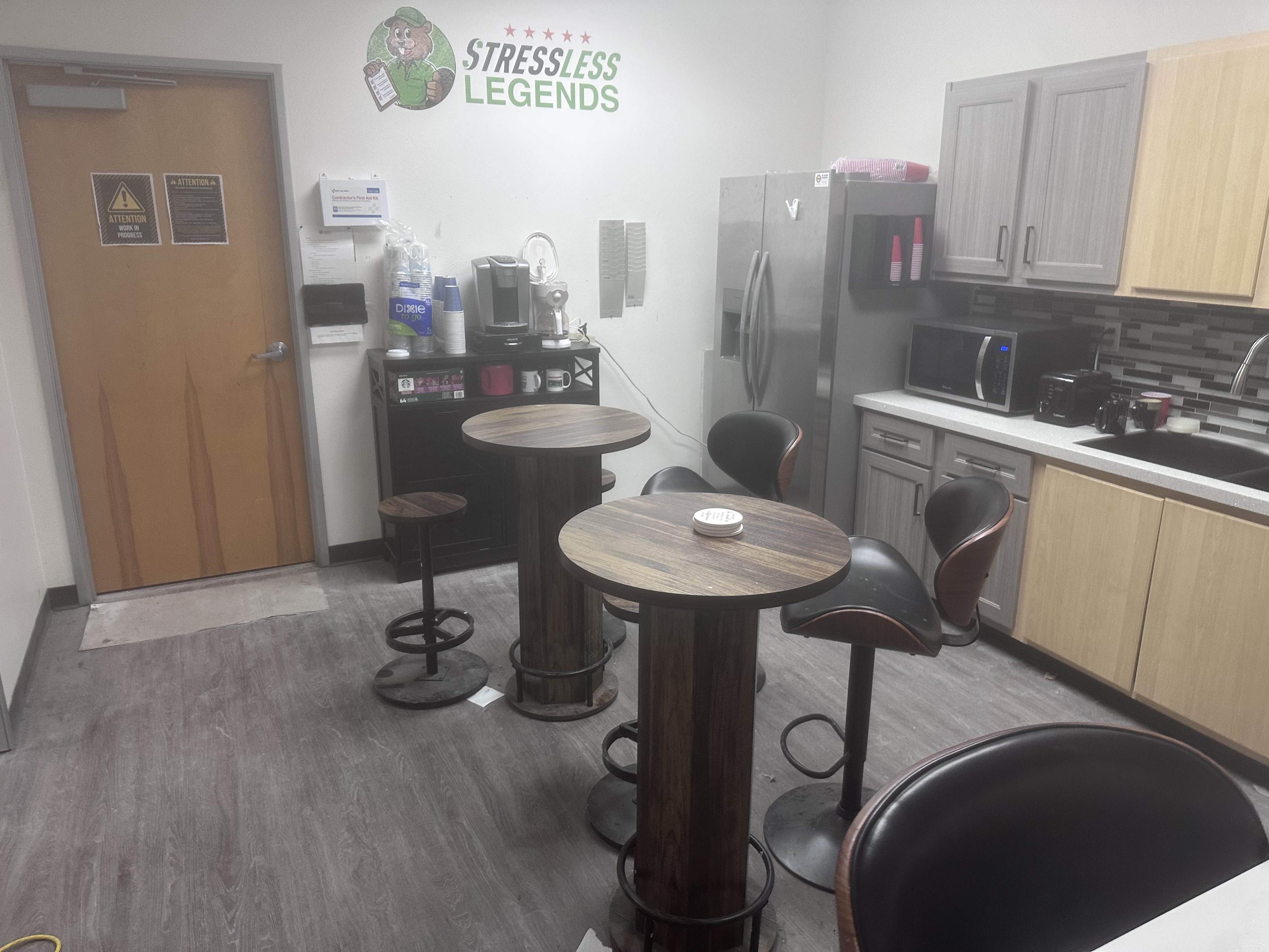 Office breakroom before detailed cleaning in Phoenix